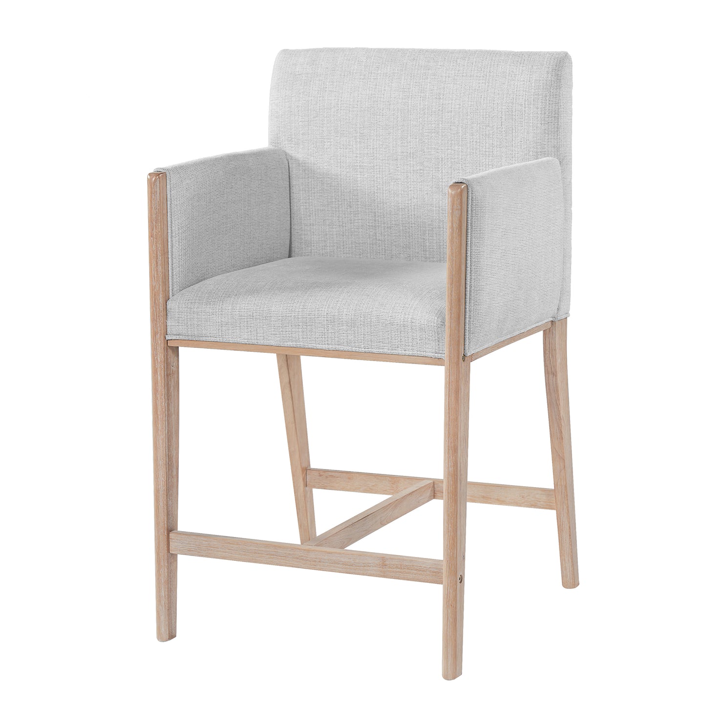 24'' Seat Height Upholstered Counter Stools with Arms for Kitchen Island/Dining Room, Set of 2 image 5
