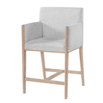 24'' Seat Height Upholstered Counter Stools with Arms for Kitchen Island/Dining Room, Set of 2 image 5