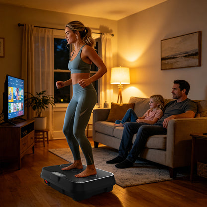 Vibration Plate Exercise Machine, Whole Body Workout Platform with Remote Control, Resistance Bands, Vibration Platform for Home Gym image 12