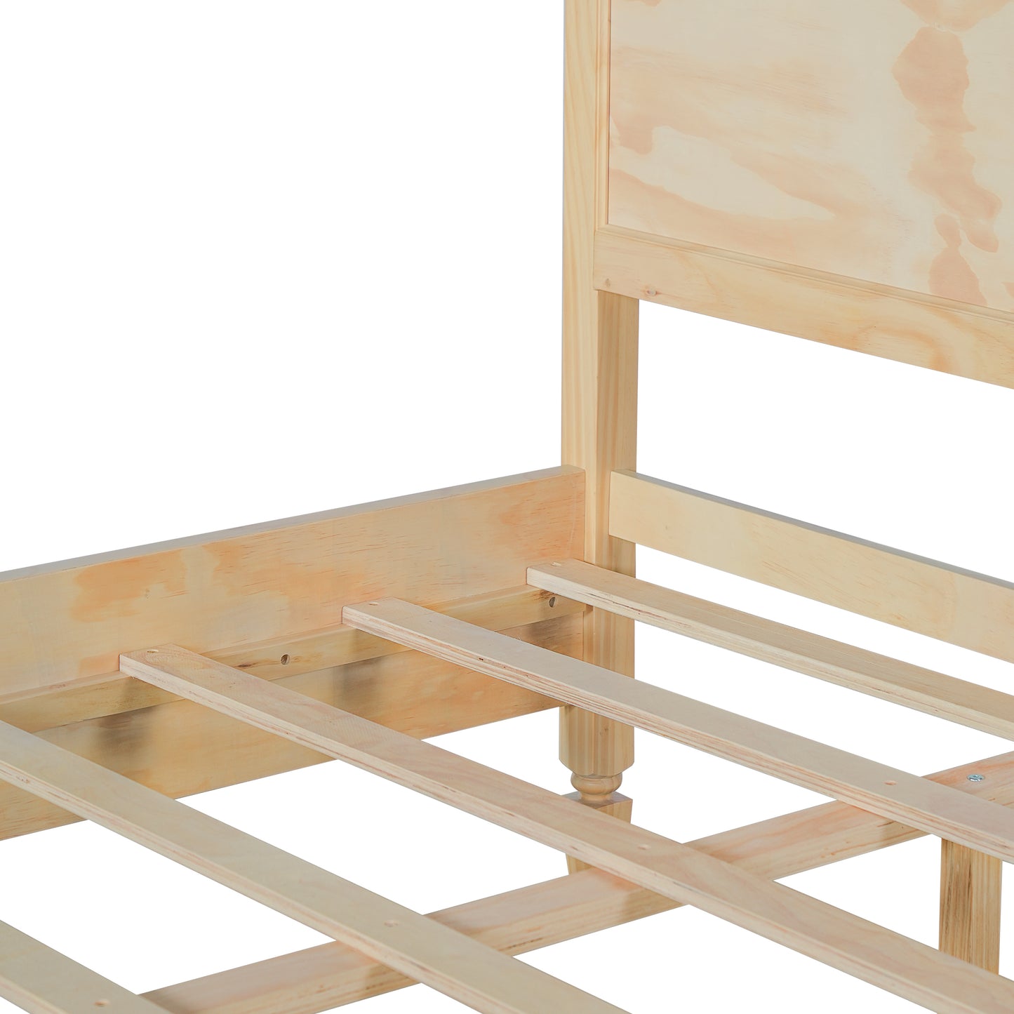 Queen Size Wood Platform Bed Frame with Classic Panel Headboard, Wooden Slats Support, No Box Spring Needed, Easy Assembly, Natural image 8