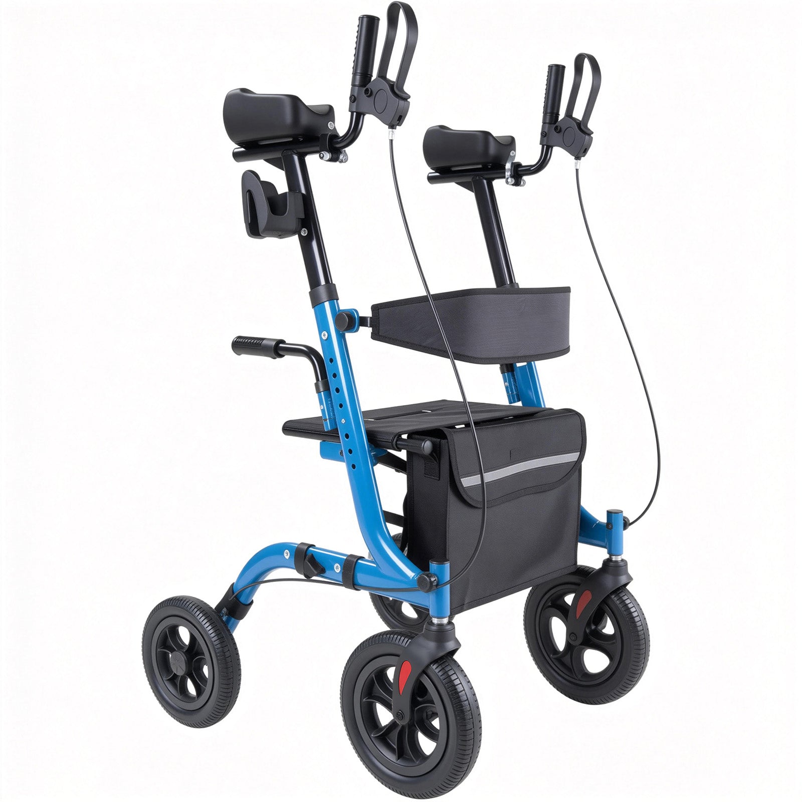 Rollator Walker with Seat for Seniors, Foldable Rolling Walker, Lightweight Aluminum Mobility Walking Aid with PU Solid Wheels, Adjustable Handle, Storage Bag, Cup/Cane Holder - Supports 300LBS image 1