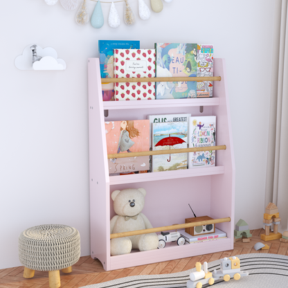 3 Tier Kids Book Shelf,Kids Book Rack, Helps Keep Bedrooms, Playrooms, and Classrooms Organized,Pink image 11
