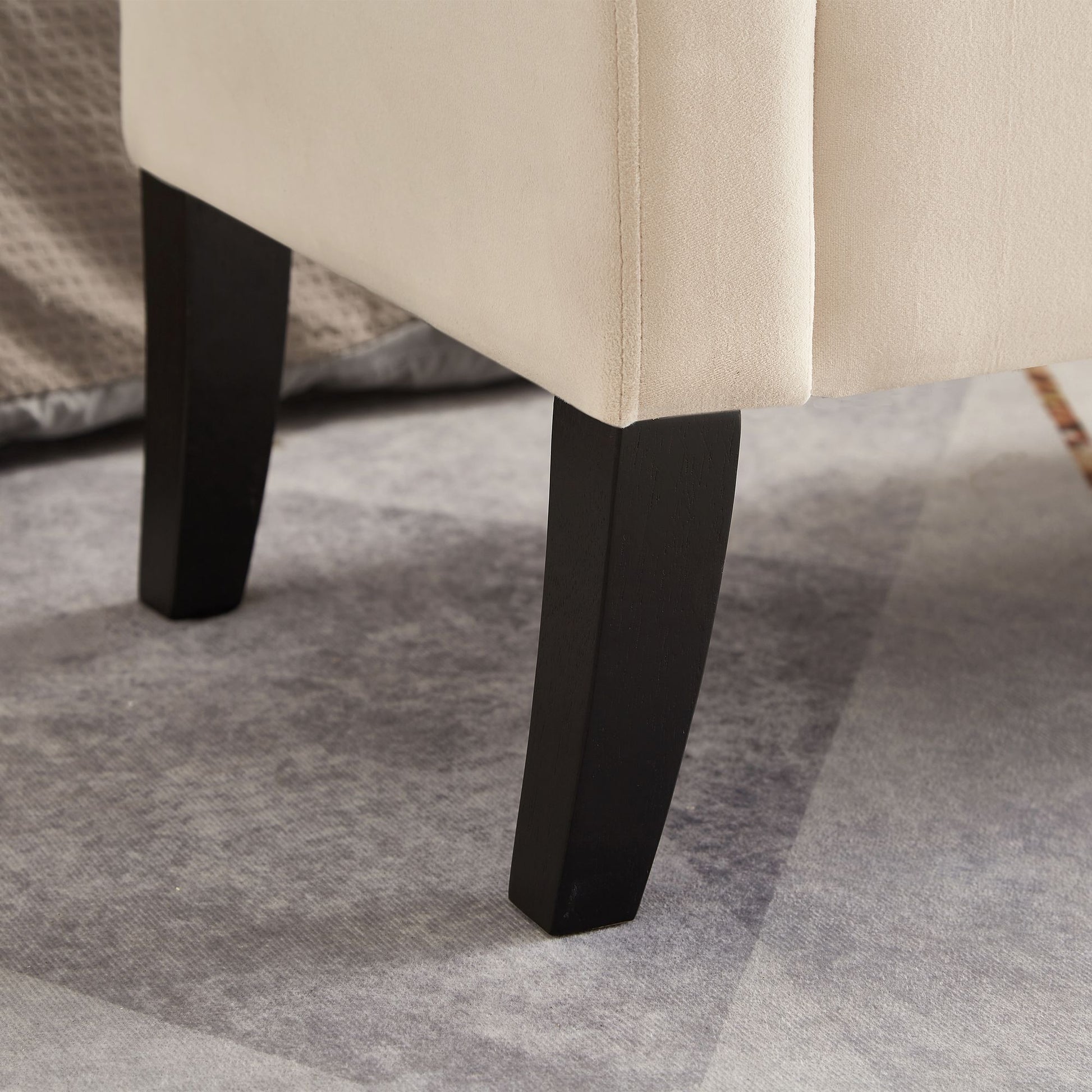 51.5 inch tufted ottoman bench with solid wood legs