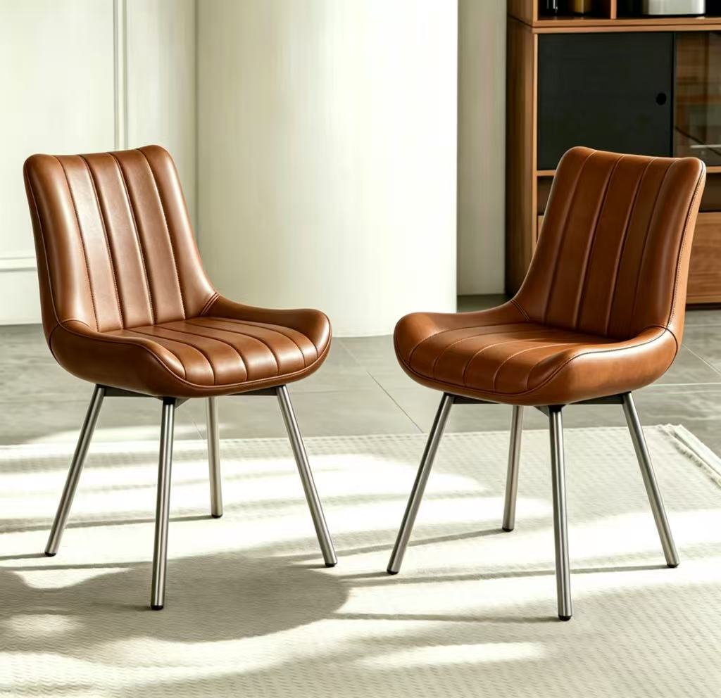 2 Brown Dining Chairs,set of 2 image 1