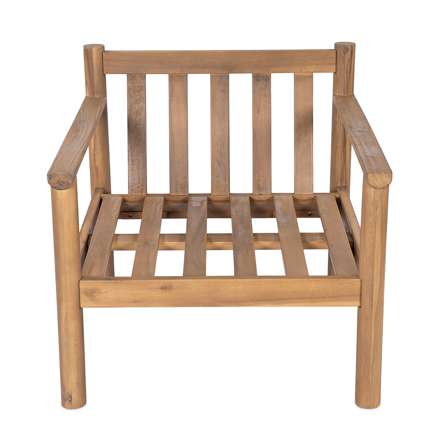 28" Mid-Century Modern Acacia Wood Outdoor Patio Chair, Weather-Resistant Deep Seating Lounge Chair with Bolster Pillow & Thick Cushions, Solid Wood Frame Accent Chair for Backyard, Poolside & Deck image 8