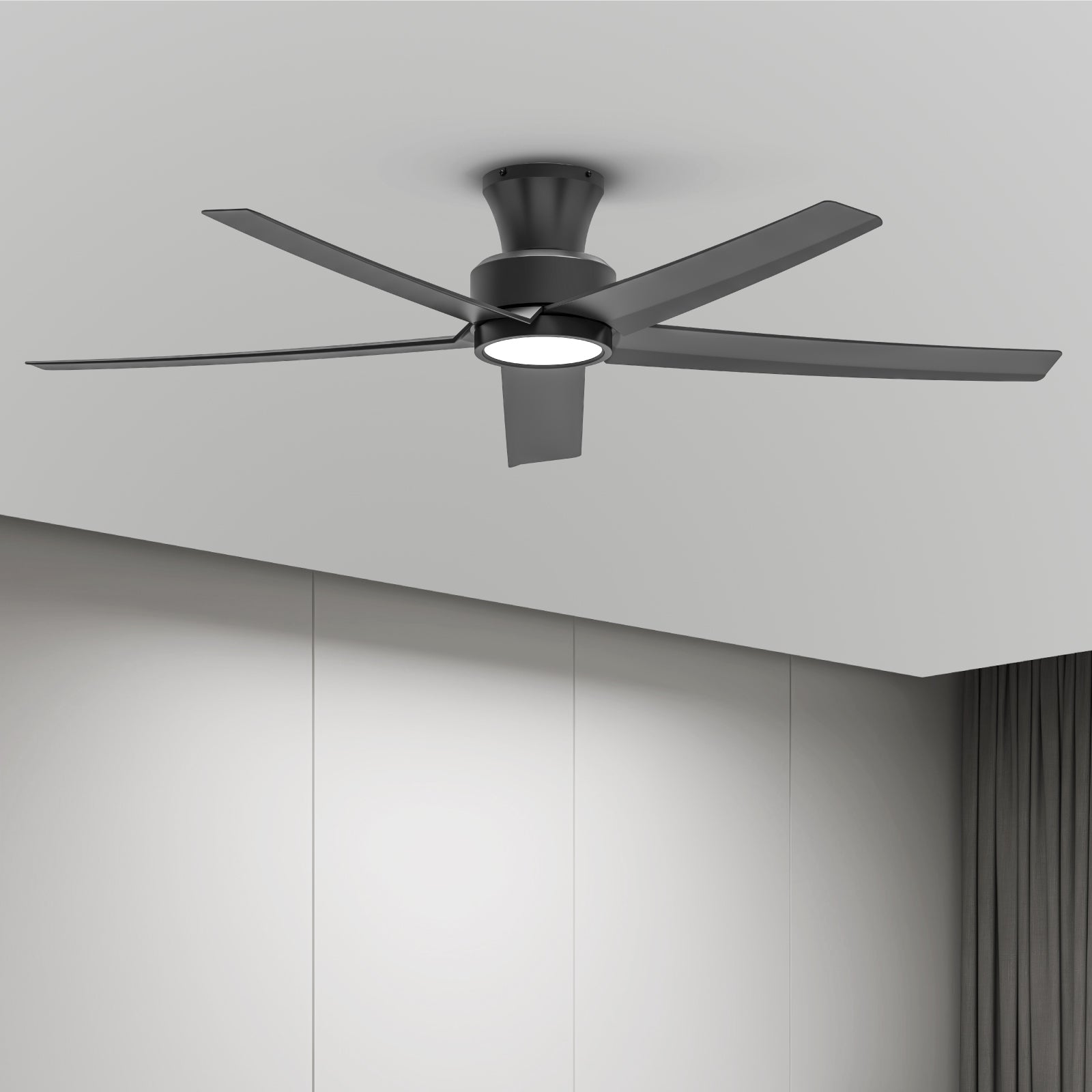 52 inch Ceiling Fans with Lights, Large Air Volume Ceiling Fans with Reversible Quiet DC Motor and Remote, 5X-W5 image 11