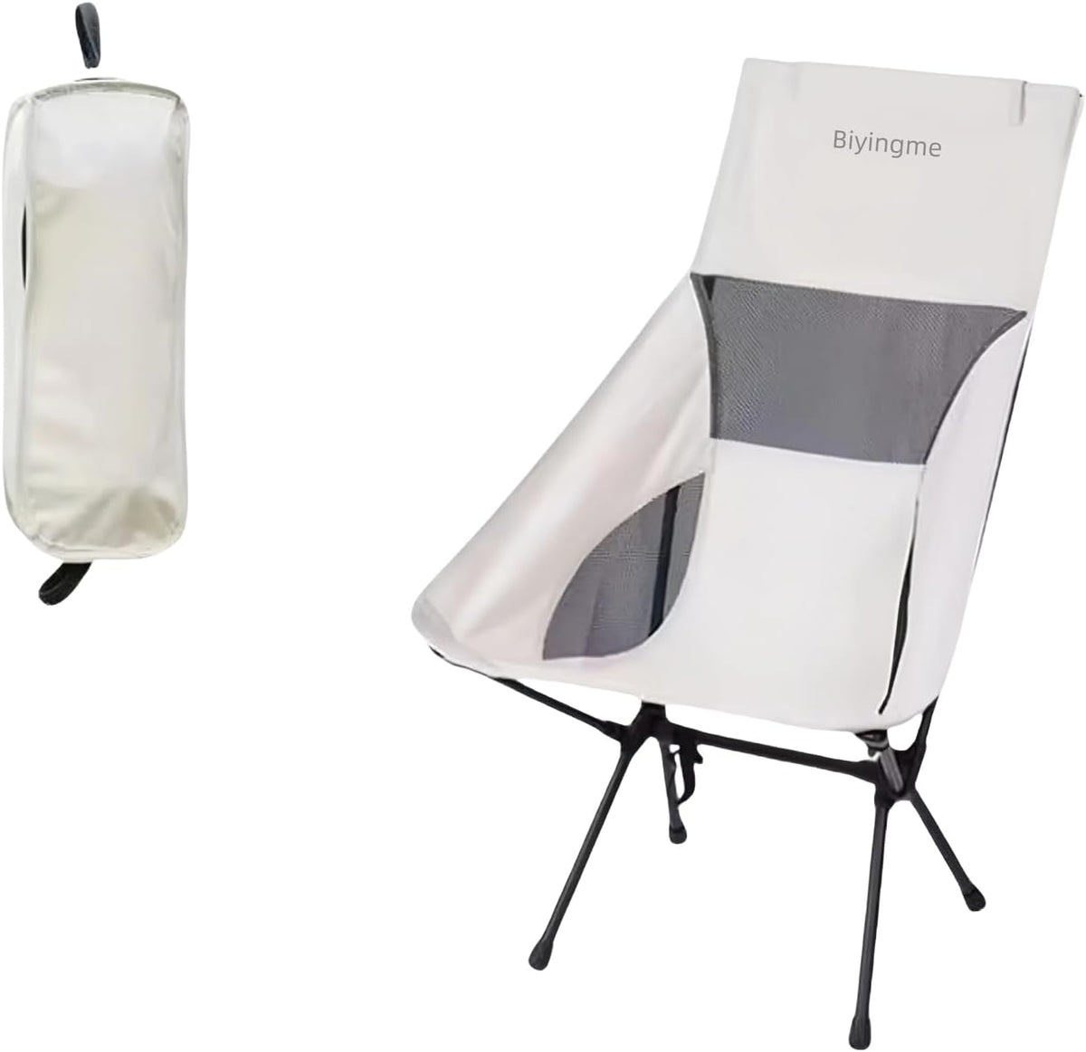 Folding Lawn 3.4lbs Portable Chair, Heavy Duty Camping Chair for Adults, Compact Outdoor Folding Seat, White