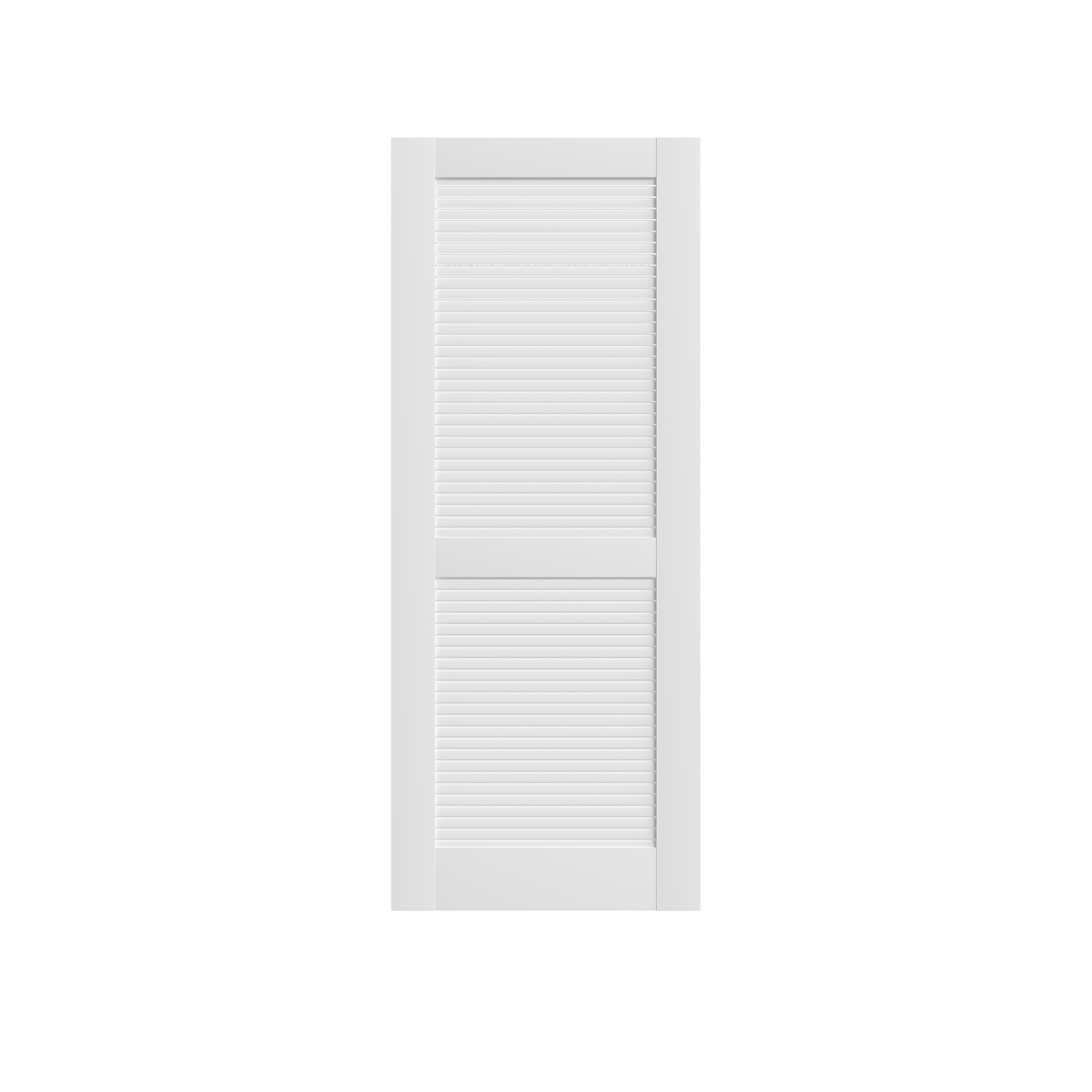 32" X 80"Louver Interior Door Slab, White PVC Waterproof Moisture-Resistant for Laundry Closet Pantry Bathroom, Sliding Pocket Barn Bypass w/o Hardware&Frame image 8