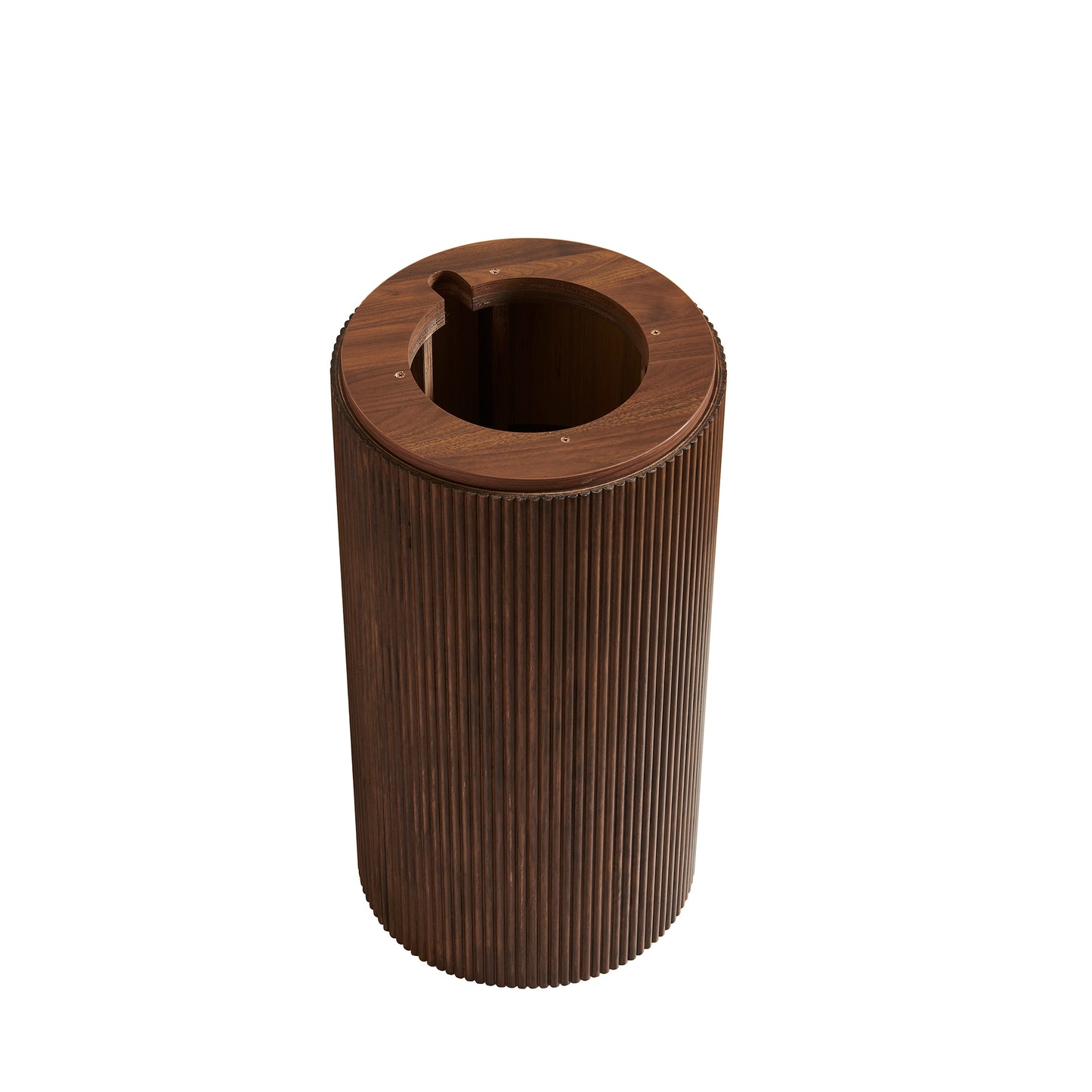 JINBO 16" Freestanding Cylindrical Cabinet Only,NO Faucet and Drain Set,Walnut Woodgrain Color image 2