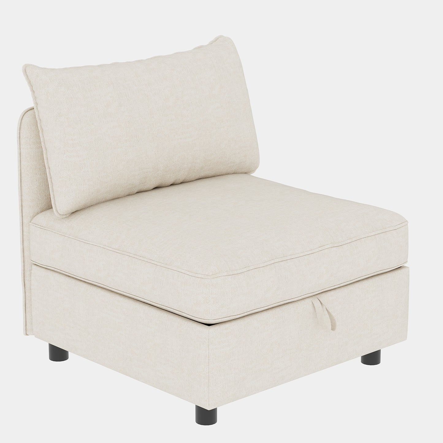Armless Seat for Modular Sectional Sofa, Convertible Sofa Seat With Storage, Sleeper Sectional Sofa Set, Fabric Flexible Modular Combinations for Living Room(2PCS) image 6