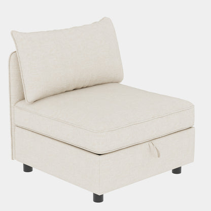 Armless Seat for Modular Sectional Sofa, Convertible Sofa Seat With Storage, Sleeper Sectional Sofa Set, Fabric Flexible Modular Combinations for Living Room(2PCS) image 6