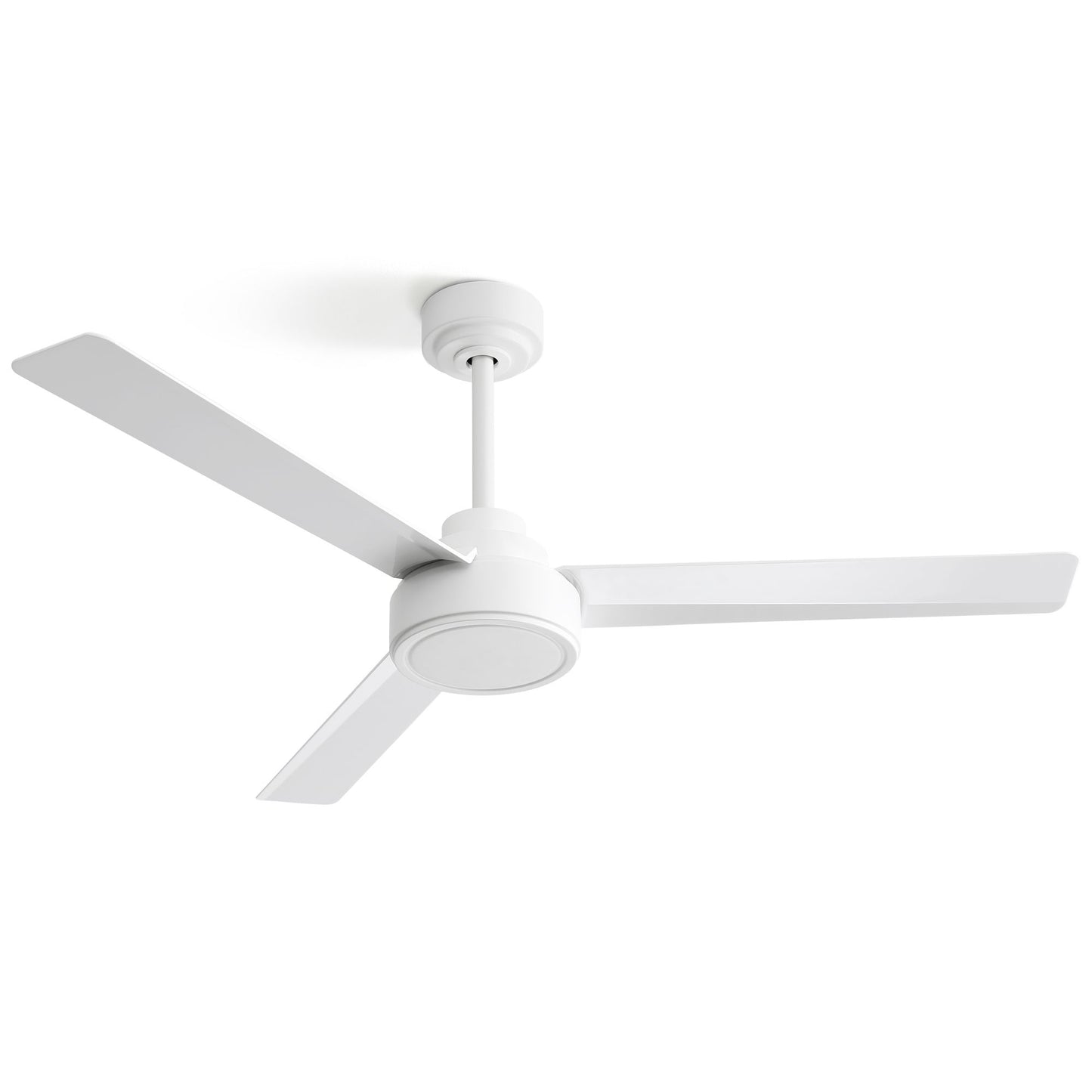 52" Ceiling Fan Without Light, 3 ABS Blades Farmhouse Ceiling Fan with Remote Control 6-speed Reversible DC Motor White  image 1
