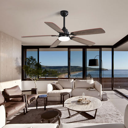 52 Inch Classics Ceiling Fan With Led Light 6 Speed Wind 5 Blades Remote Control DC Motor For Indoor image 7