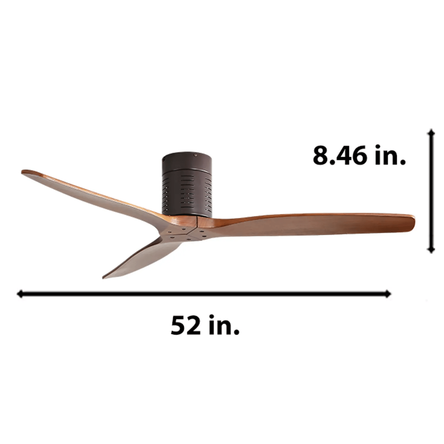 52 inch Flush Mount Ceiling Fan with Remote Control, 3 Reversible Wood Blades Noiseless DC Motor Ceiling Fan without Lig image 7
