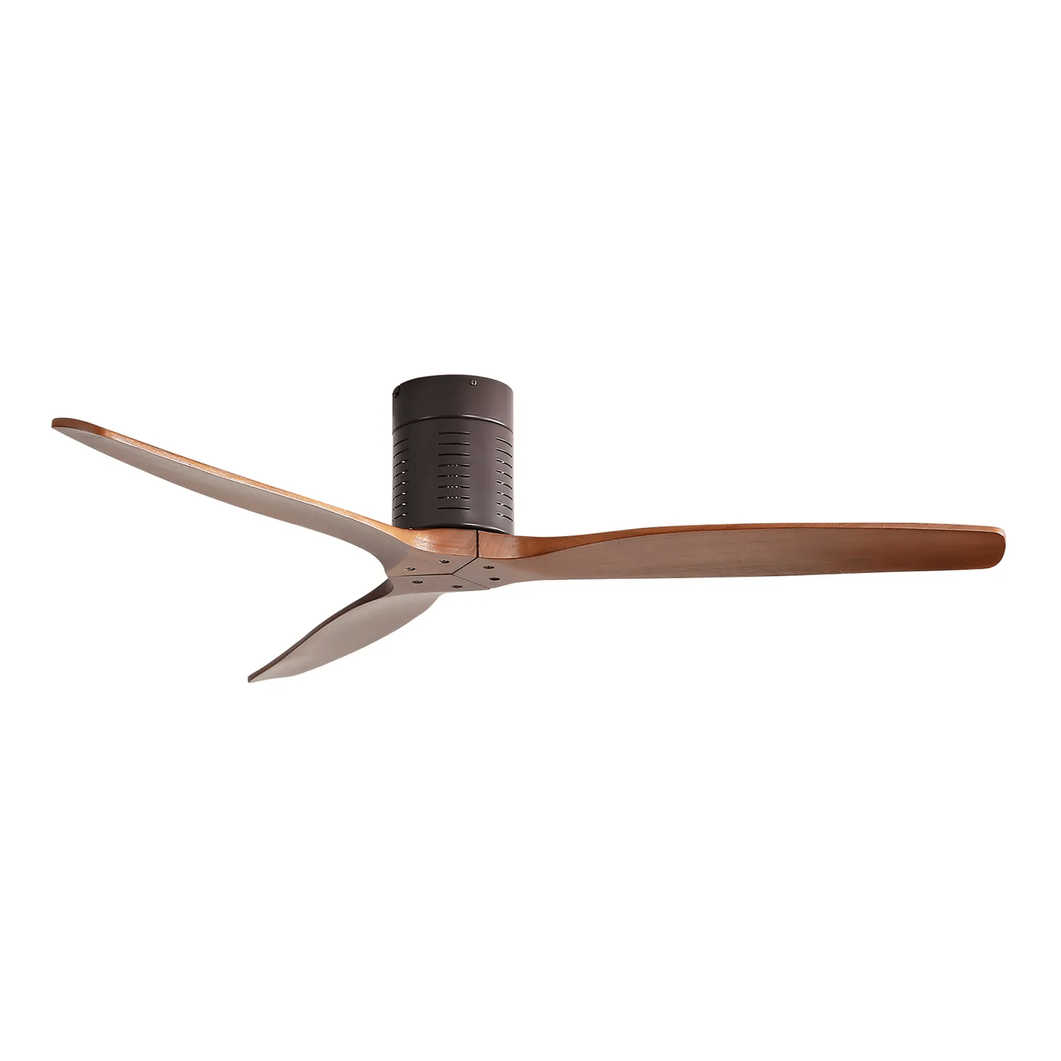 52 inch Flush Mount Ceiling Fan with Remote Control, 3 Reversible Wood Blades Noiseless DC Motor Ceiling Fan without Lig image 1