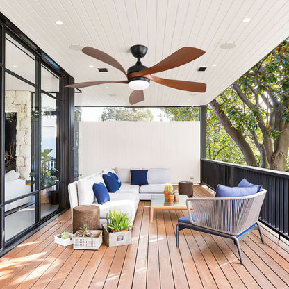 52 Inch Indoor Ceiling Fan With 3 Color Dimmable 5 ABS Blades Remote Control Reversible DC Motor Black With Led Light image 6