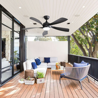 52 Inch Modern Ceiling Fan With 3 Color Dimmable 5 ABS Blades Remote Control Reversible DC Motor With Led Light image 4