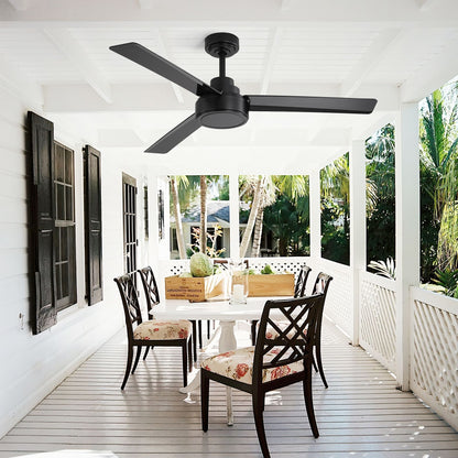 52" Outdoor Ceiling Fan Without Light, 3 ABS Blades Farmhouse Ceiling Fan with Remote Control 6-speed Reversible DC Moto image 3