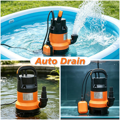 Submersible Pump with Auto Float Switch, High Efficiency Dirty Water Utility Pump for Cellar, Garden Pond, Swimming Pool Drainage image 4
