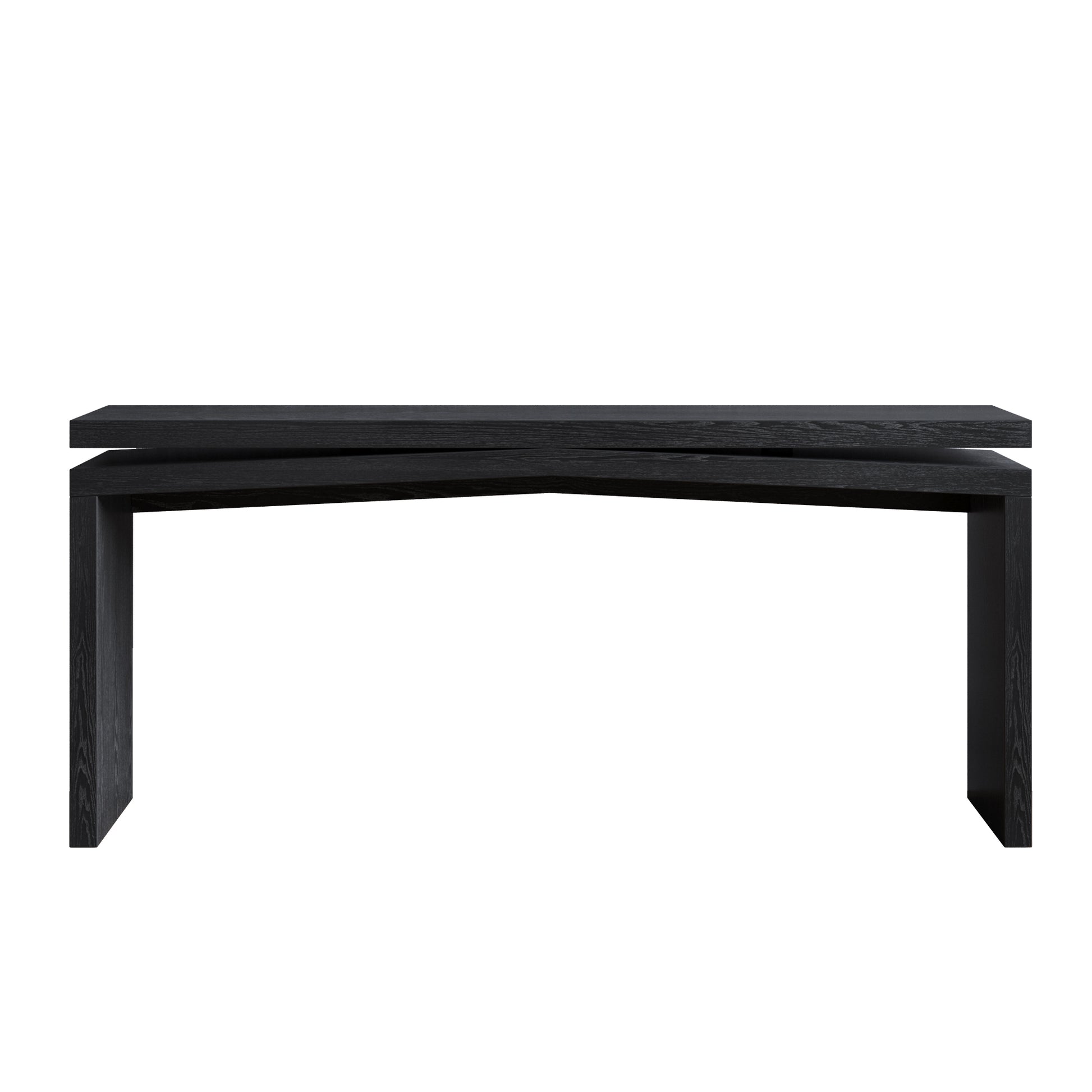 65-Inch Rustic Solid Wood Veneer Console Table, Long Farmhouse Entryway Sofa Table for Living Room, Hallway, Behind Couch, Apartment, Black image 9