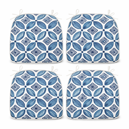 SAME ASW419P464783Outdoor Patio Chair Cushions, Water-Repellent U-Shape Thick Foam Seat Cushions with Ties, 17"x16"x2" All-Weather Cushions for Garden, Patio & Dining Chairs (Set of 4)-Soft Slate Blue image 1