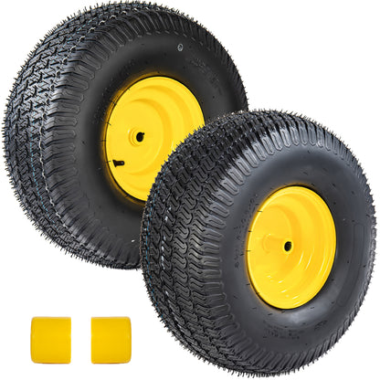 Set of 2 20x8.00-8 Lawn Mower Tires and Wheel Assembly, 4-Ply Tubeless Turf Tread Heavy Duty, 3.5" Centered Hub with 3/4" Bore and 3/16" Keyway, Yellow Steel Rim for Zero-Turn Mowers, 905 lbs Capacity image 7