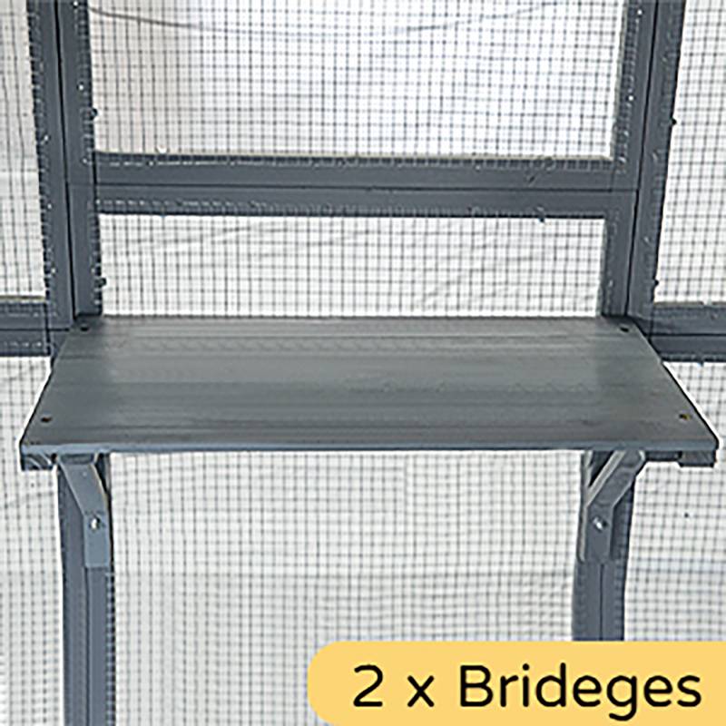 Large Catio Outdoor Cat Enclosure,Large Cat Run with Bridges,Walks,Wooden Feral Cats Shelter with Waterproof and UV Proof Canopy image 6