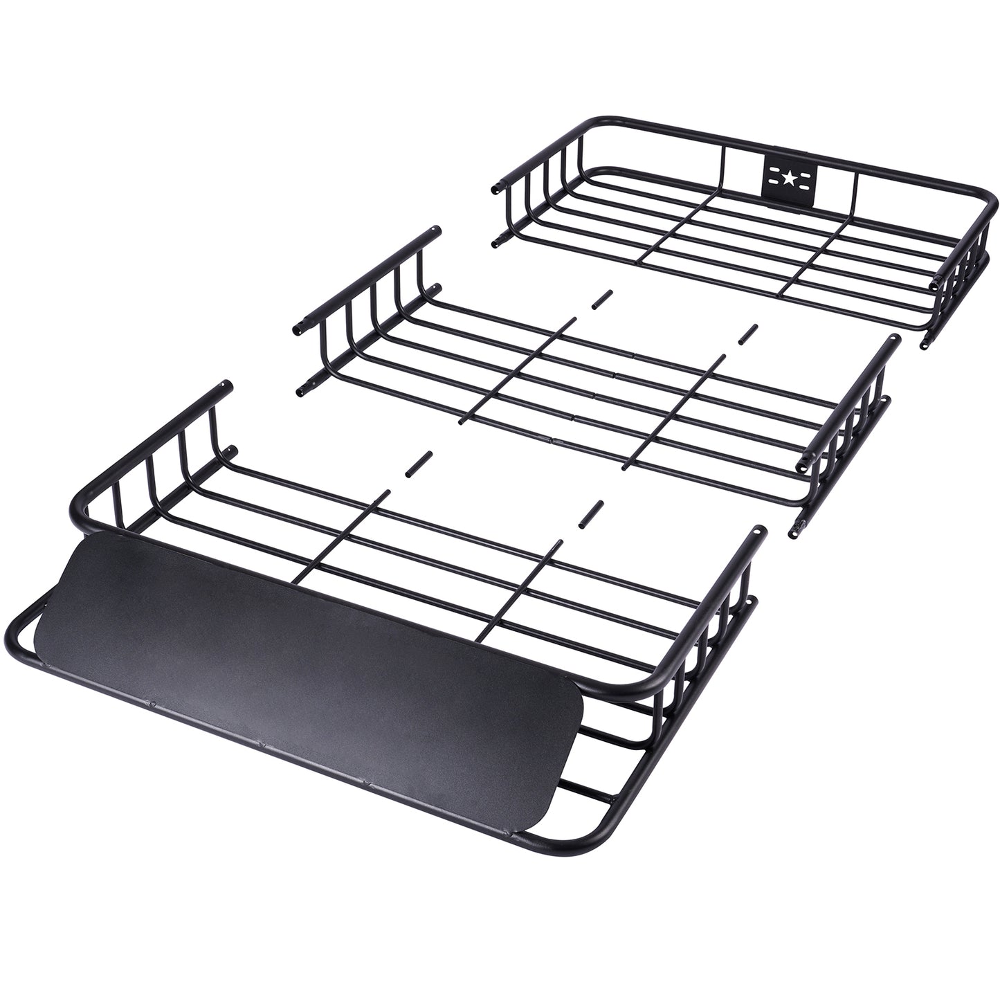 Roof Rack Cargo Basket, 64" x 39" x 6" Rooftop Cargo Carrier with Extension, Heavy-duty 200 LBS Capacity Universal Roof Rack Basket, Luggage Holder for SUV, Truck, Vehicle image 3