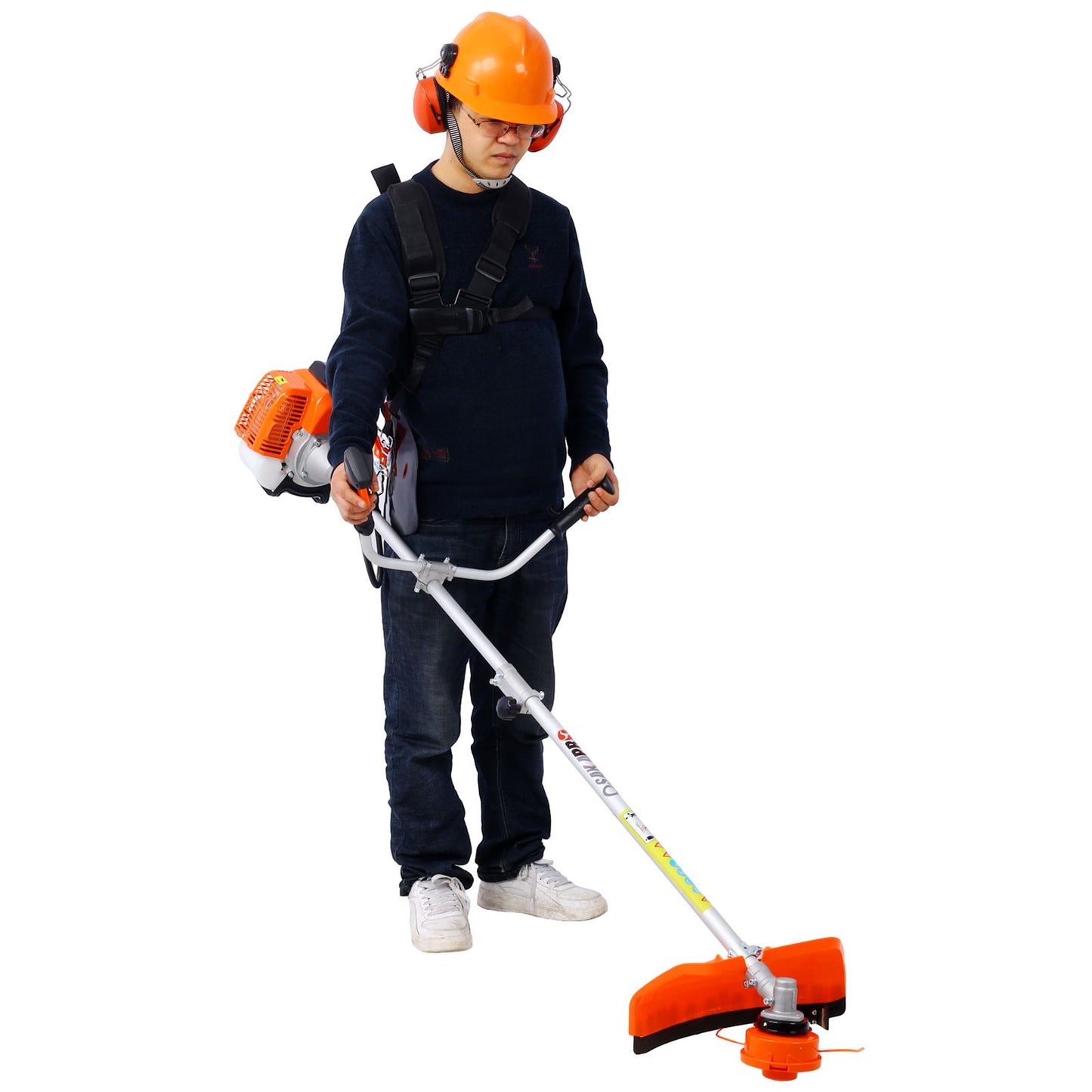 52cc Weed Eater/Wacker Gas Powered, 2 in 1 String Trimme,with 10'' Brush Cutter,Rubber Handle & Shoulder Strap Included image 17