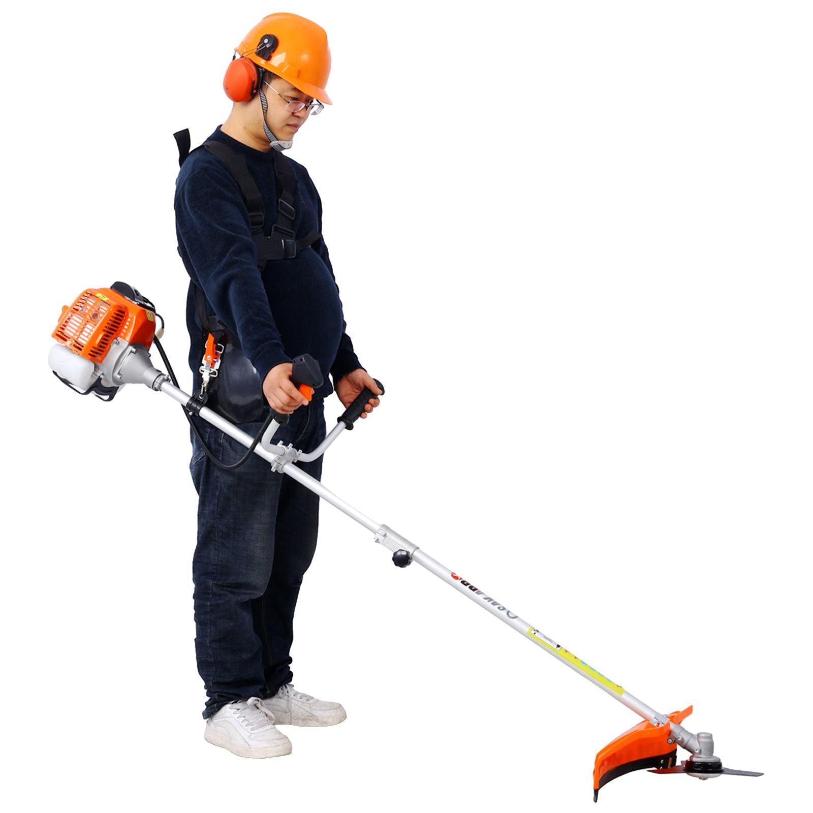 52cc Weed Eater/Wacker Gas Powered, 2 in 1 String Trimme,with 10'' Brush Cutter,Rubber Handle & Shoulder Strap Included image 18
