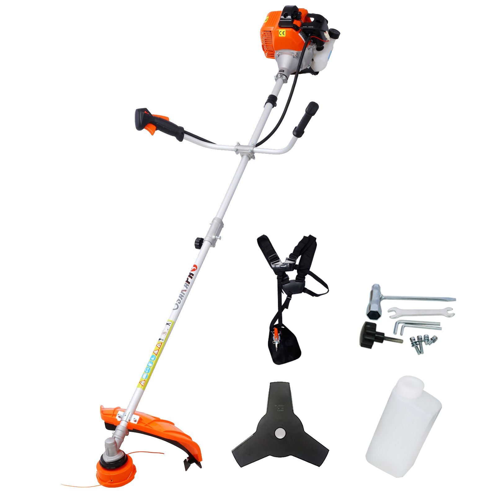52cc Weed Eater/Wacker Gas Powered, 2 in 1 String Trimme,with 10'' Brush Cutter,Rubber Handle & Shoulder Strap Included image 1