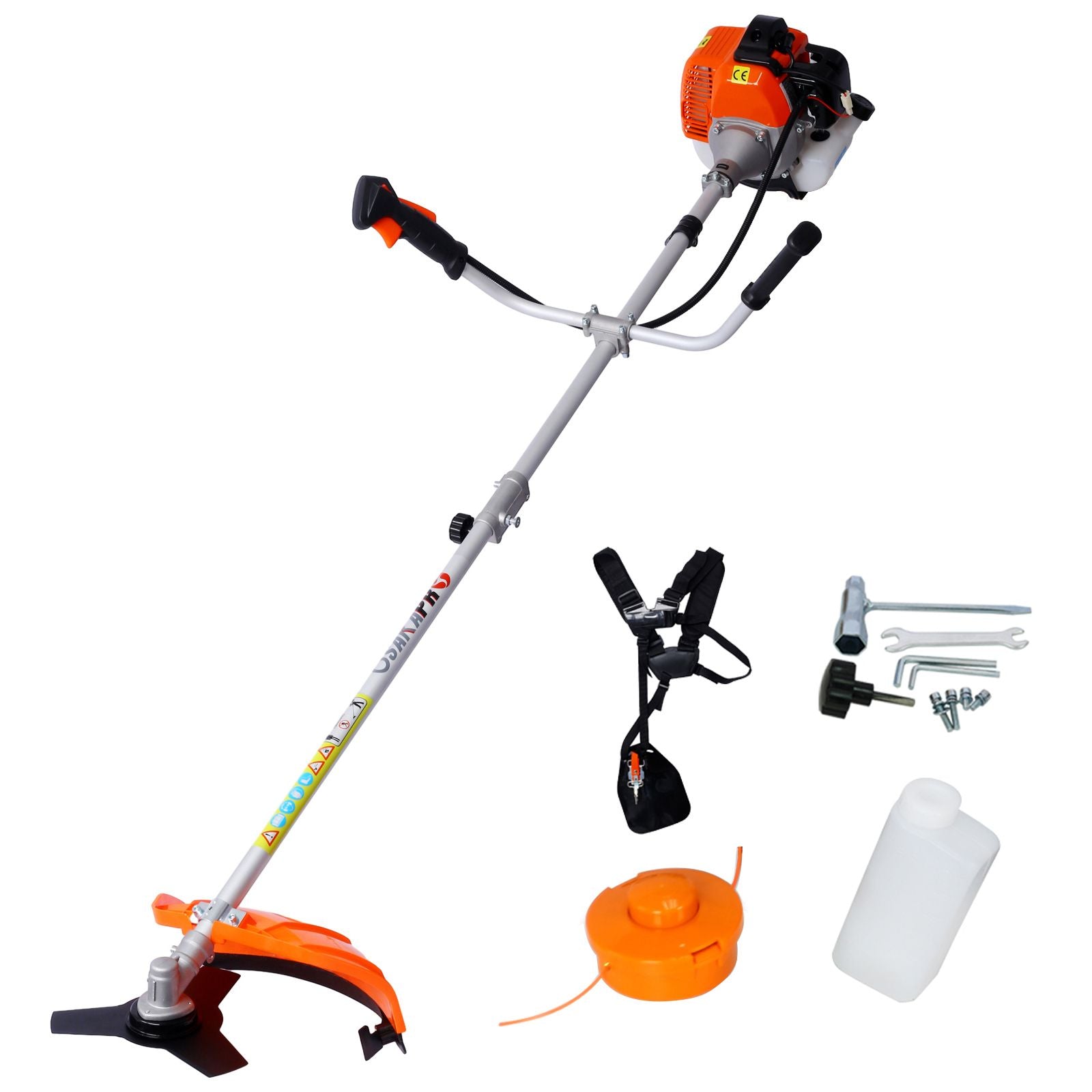 52cc Weed Eater/Wacker Gas Powered, 2 in 1 String Trimme,with 10'' Brush Cutter,Rubber Handle & Shoulder Strap Included image 2