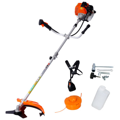 52cc Weed Eater/Wacker Gas Powered, 2 in 1 String Trimme,with 10'' Brush Cutter,Rubber Handle & Shoulder Strap Included image 2