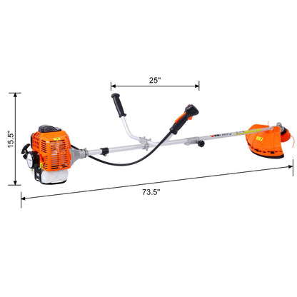 52cc Weed Eater/Wacker Gas Powered, 2 in 1 String Trimme,with 10'' Brush Cutter,Rubber Handle & Shoulder Strap Included image 19