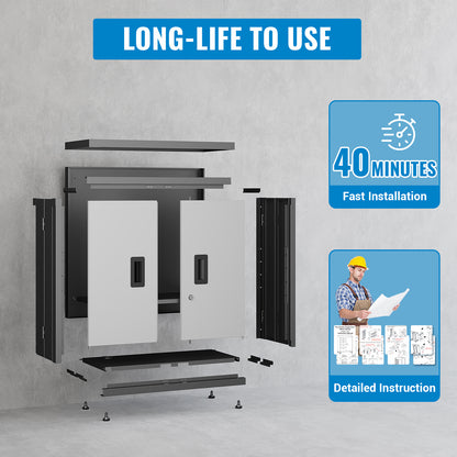 Metal Tool Garage Storage Cabinet with 2 Doors and lock image 9