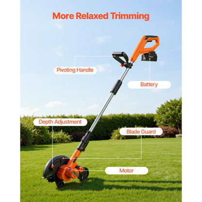 Lawn Edger, 8.8-inch Blade Length, Battery Powered Cordless Edger Lawn Tool, with 3-Position Blade Depth, 4000 mAh Battery and Charger Included, for Lawns, Driveways, Yards, and Sidewalk Edges image 6