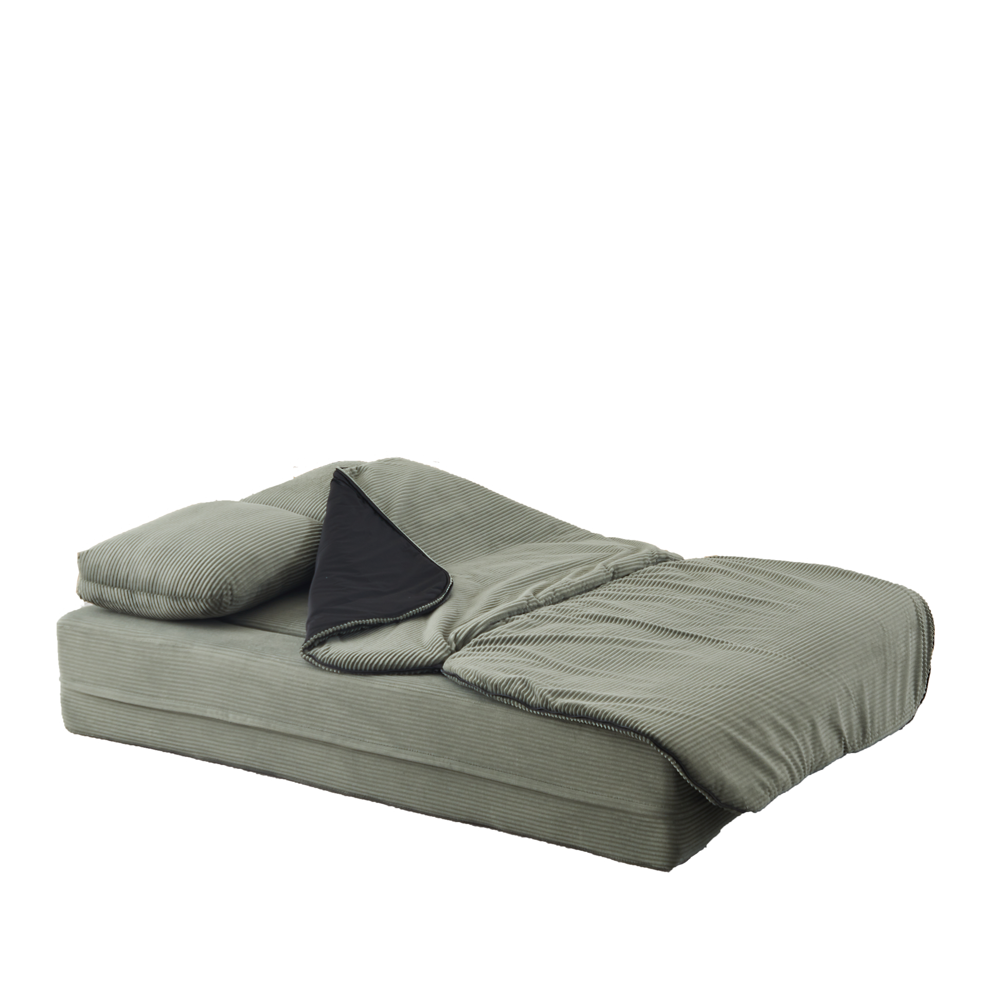 75''2-in-1 Foldable Sofa,Convertible Sleeper Foam Sofa Bed with Multi Functional Blanket, Corduroy Floor folding sofa bed, Floor Sofa Lounge Sofa for Living Room Bedroom Lounge Studio image 4