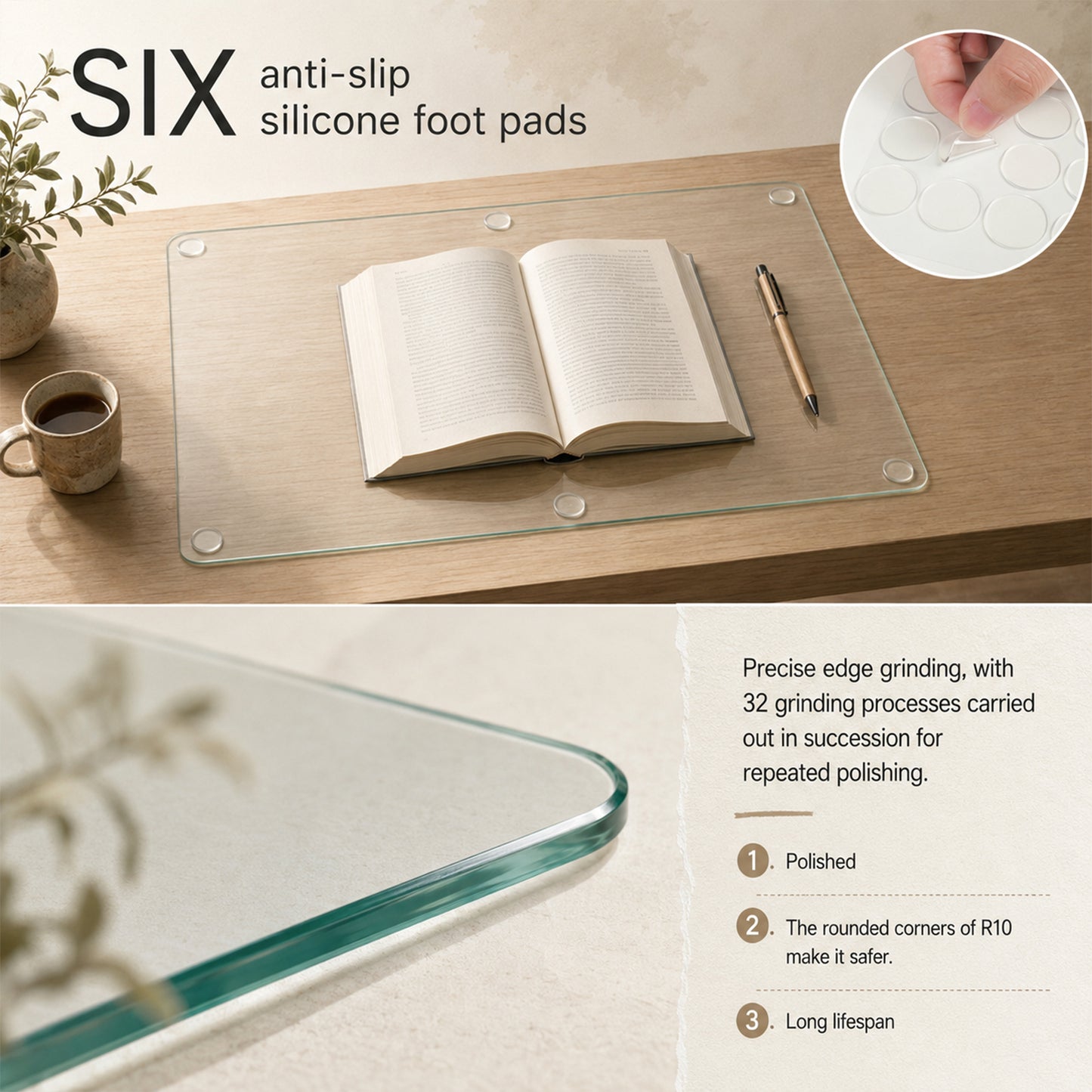 CLEAR Tempered glass table mat 20X32 INCH image 10