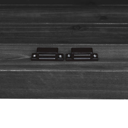K&K 80.5" Outdoor Kitchen Island for Big Green Egg& Blackstone Griddle, Solid Wood Grill Cart Table with Stainless Steel Top, Drawer for Large Big Green Egg and 21"/28" Blackstone Griddle, Black image 8