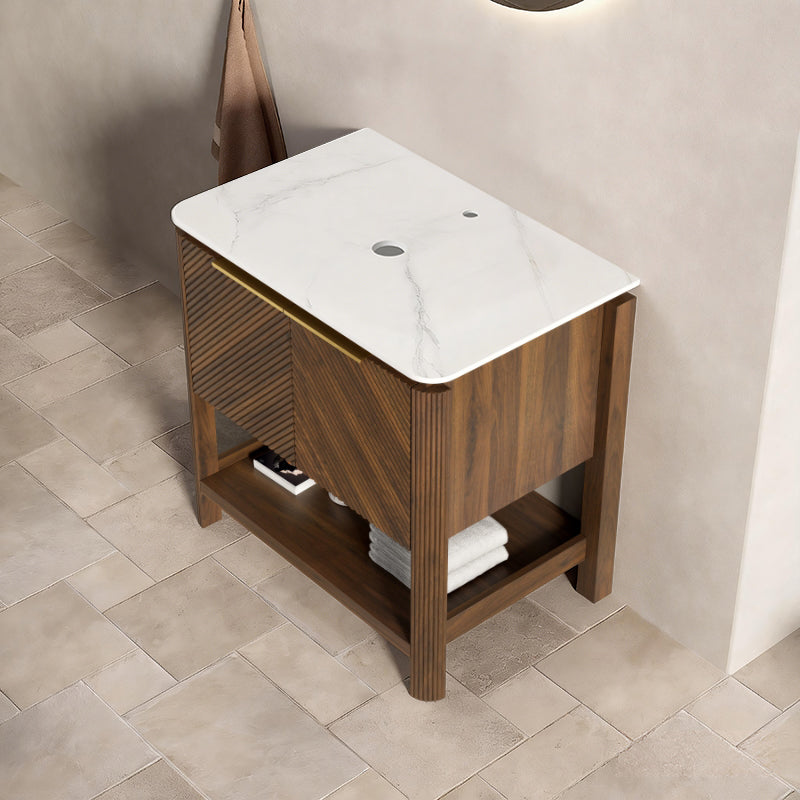 INDIGO 30'' Freestanding Cabinet without Basin, with Double Doors, Walnut Woodgrain Color image 3
