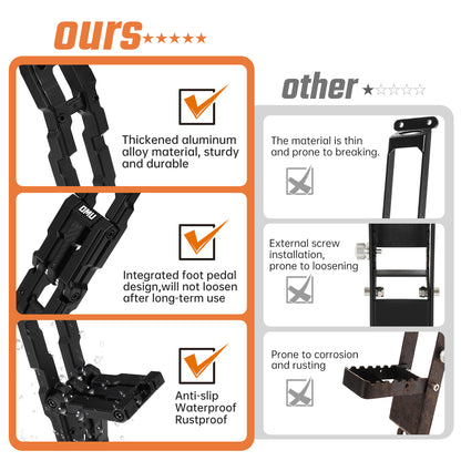 OMU Genesis Series Door Hinge Step Aluminum Door Hinge Step Folding Foot Pedal Side Ladder Compatible with 2007-2017 Jeep Wrangler JK,2018-2026 Jeep Wrangler JL & 2020-2026 Jeep Gladiator image 3