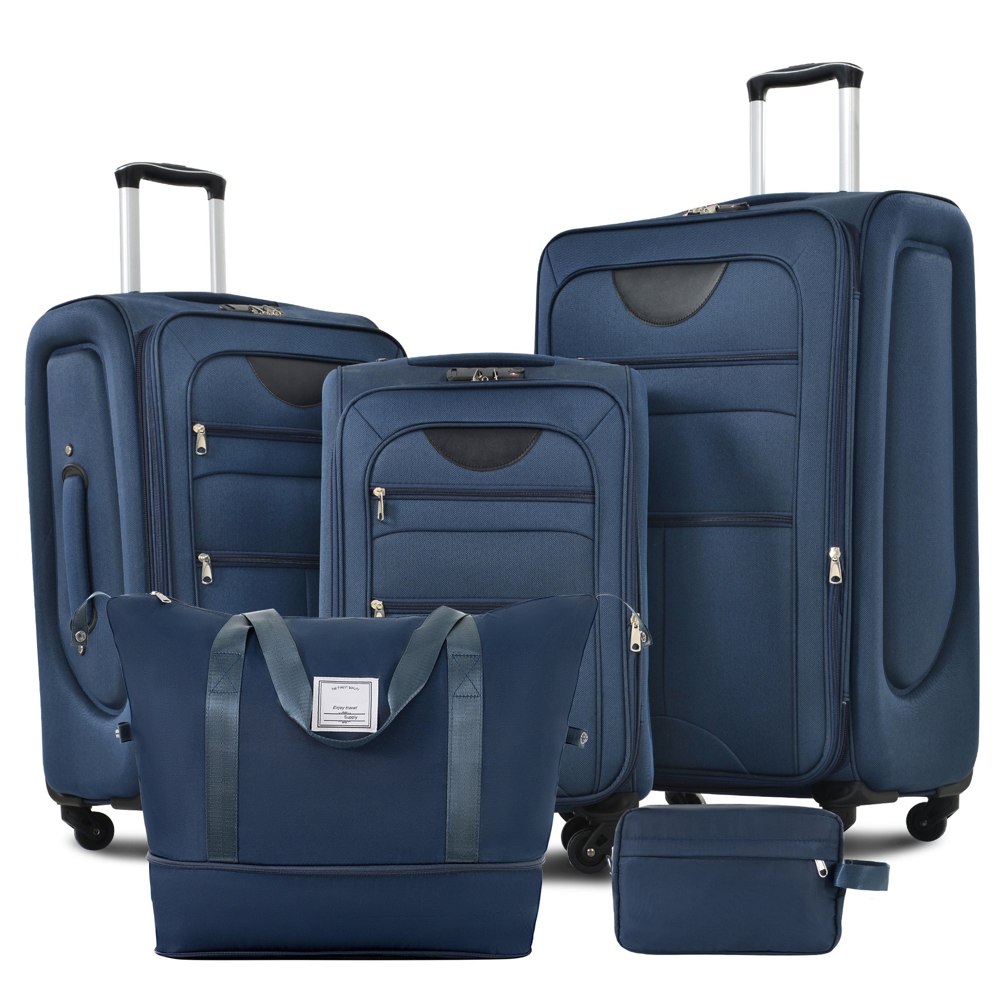 Softside Luggage Expandable 3 Piece Set Suitcase with Duffel Bag Upright Spinner Softshell Lightweight Luggage Travel Set-22/26/30 IN image 1