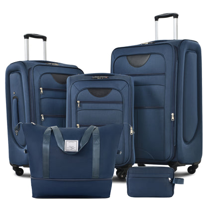 Softside Luggage Expandable 3 Piece Set Suitcase with Duffel Bag Upright Spinner Softshell Lightweight Luggage Travel Set-22/26/30 IN image 1