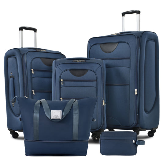 Softside Luggage Expandable 3 Piece Set Suitcase with Duffel Bag Upright Spinner Softshell Lightweight Luggage Travel Set-22/26/30 IN image 1