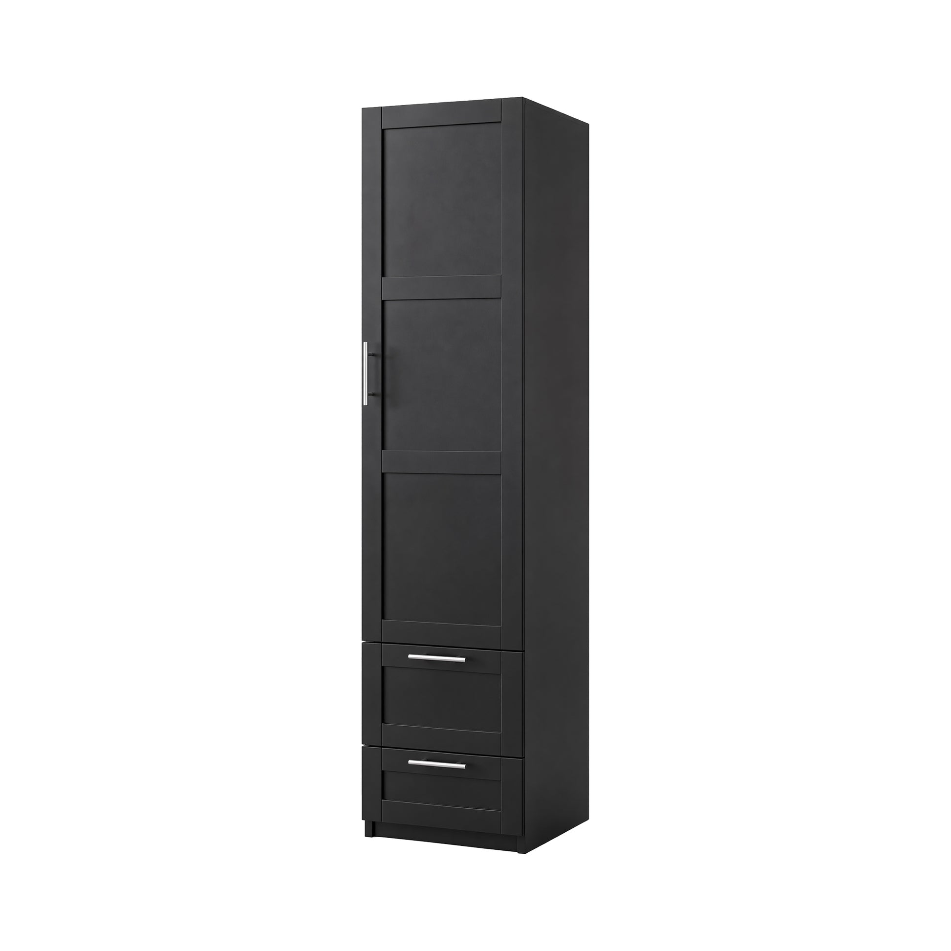Standard kitchen Pantry,Tall Cabinet,Freestanding Cabinet with one door and two drawers for Kitchen, Dining Room, BLACK image 12