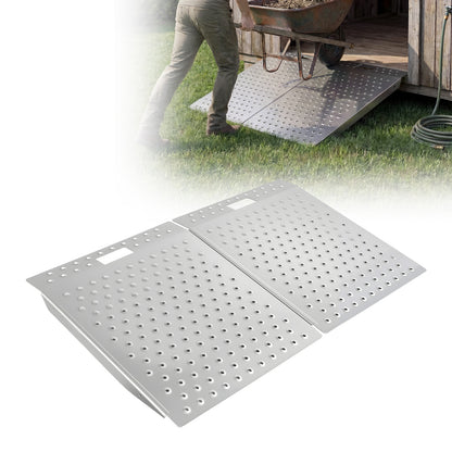 Threshold Ramp for Doorways, 29.5 x 24.3 in, Platform Aluminum Wheelchair Ramp, Non-Slip Door Threshold Ramps, 750 lbs Load Capacity, for Home Steps, Curbs, Wheelchairs, Walkers, Scooter, Carts image 10