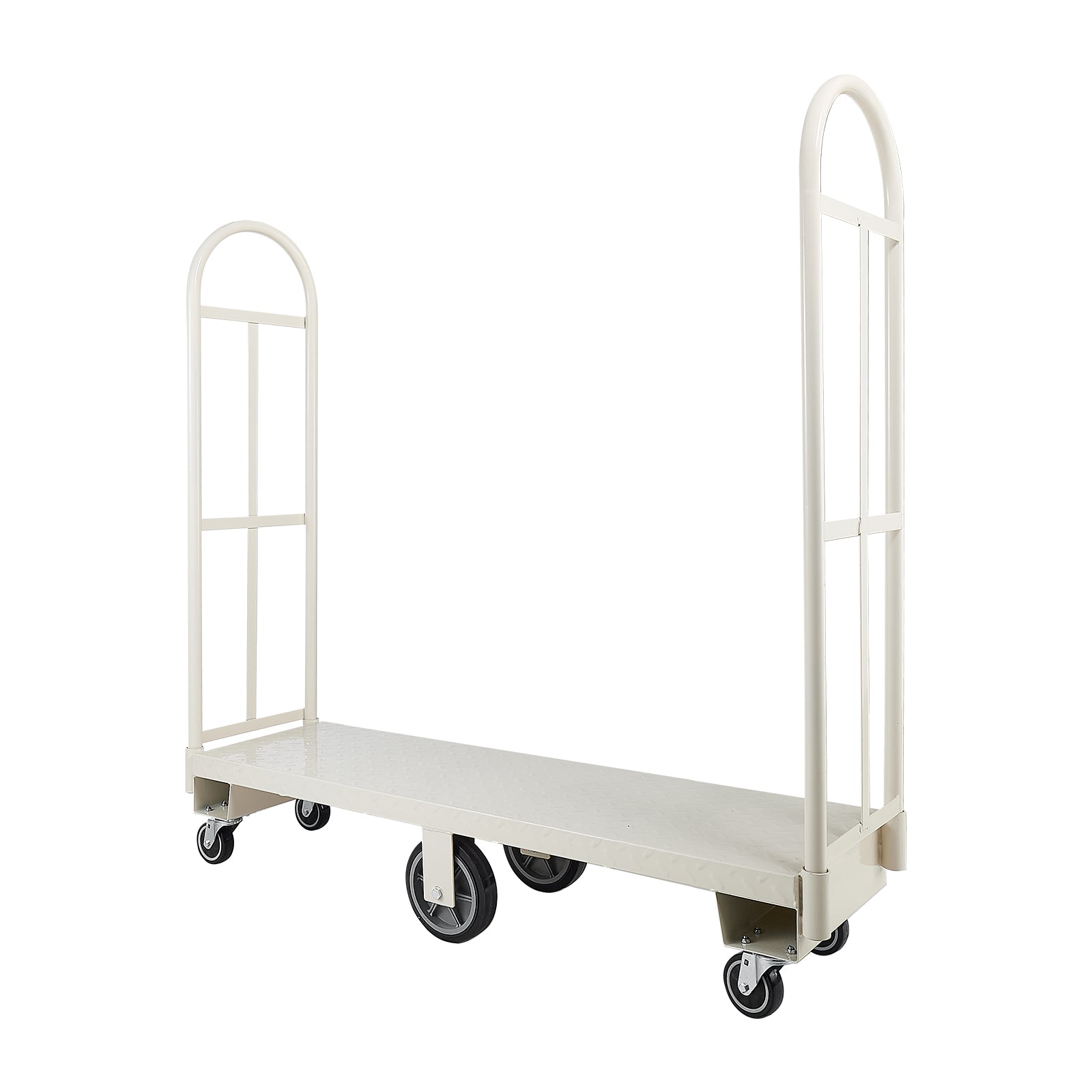 U-Boat Platform Truck Dolly, 2000 lbs Load Capacity, Heavy Duty Steel Utility Cart, Industrial Hand Push Truck with Six Wheels and Dual Detachable Handles, for Warehouse, 60 x 16.1 x 59.5 in image 9