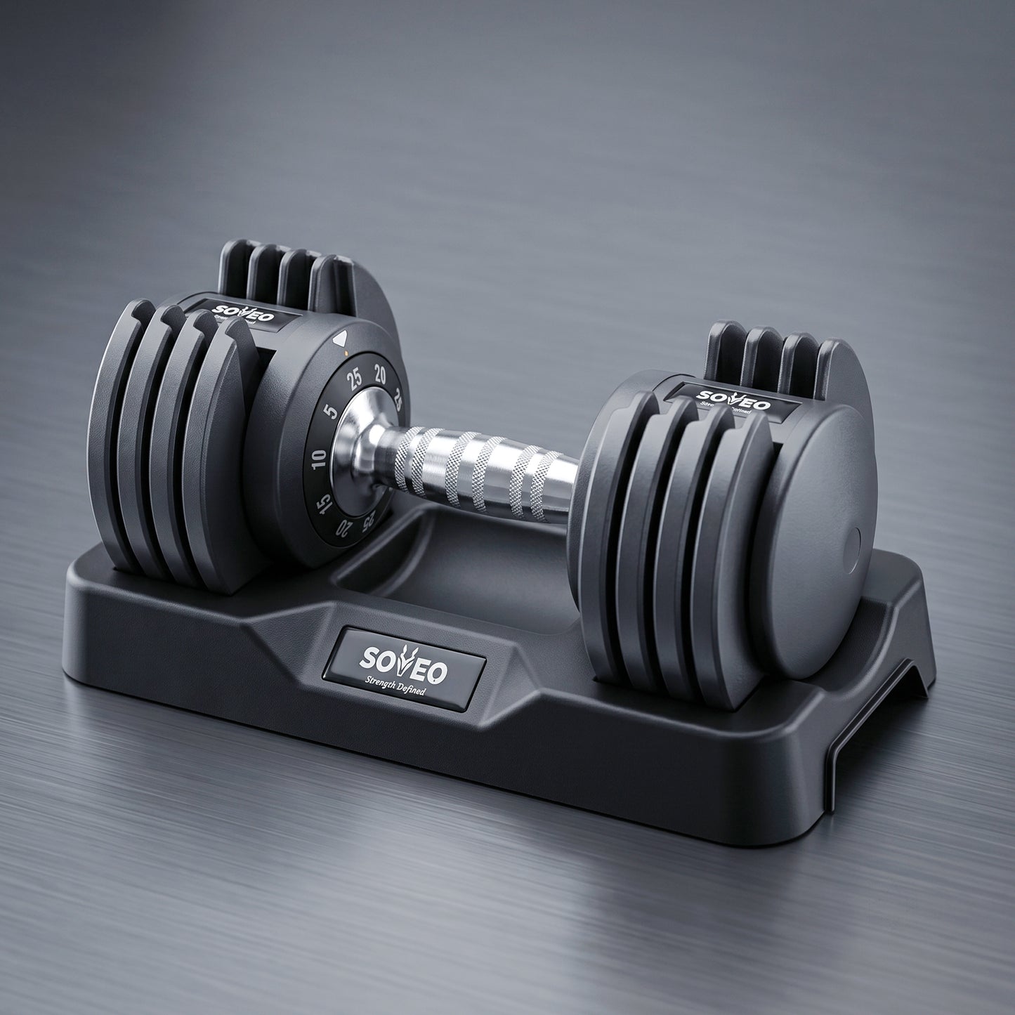 Adjustable Dumbbell Set, 10-in-1 25LB/55LB Adjustable Dumbbells with Lock System, Fast 1 Sec Adjustment, Non-Slip Grip & Storage Tray, Home Gym Workout Weights for Men Women image 1