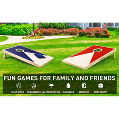 Solid Wood Premium Cornhole Set -  3 Feet x 2 Feet Game Boards, Includes Set of 8 Corn Hole Toss Bags