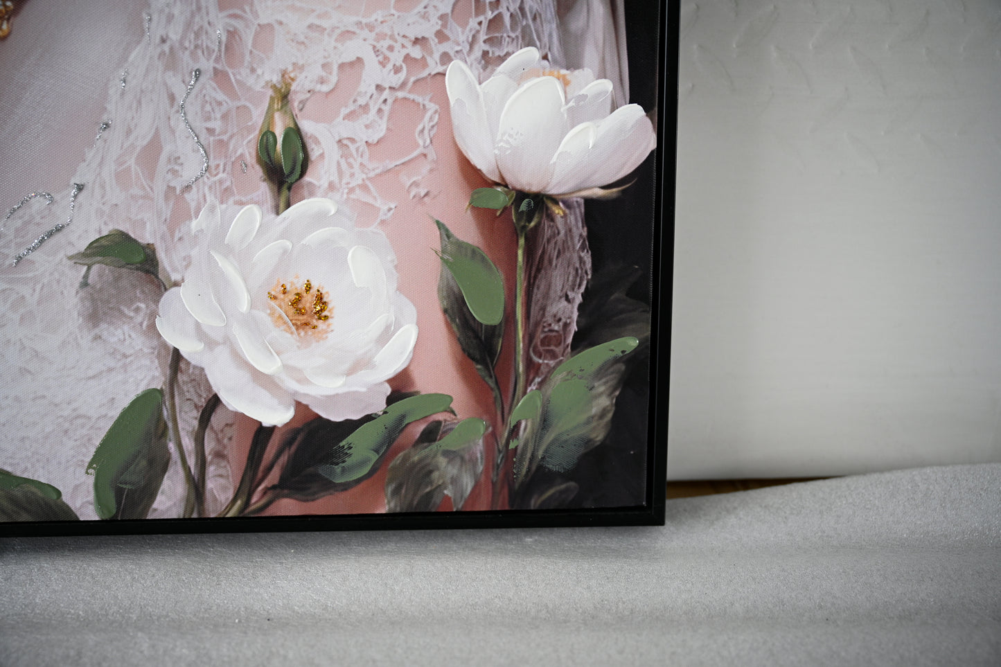 Beauty Posters Beauty lady Wall Art Gold and White Floral Canvas Artwork for Living Room Modern Photo Prints for Home 24x36 Inch Bedroom Pictures Wall Decor image 6